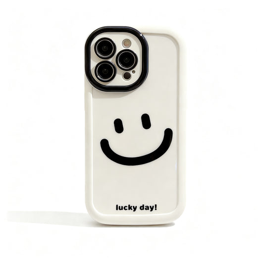 Cute Yellow Smile Doodle Soft Phone Case for iPhone
