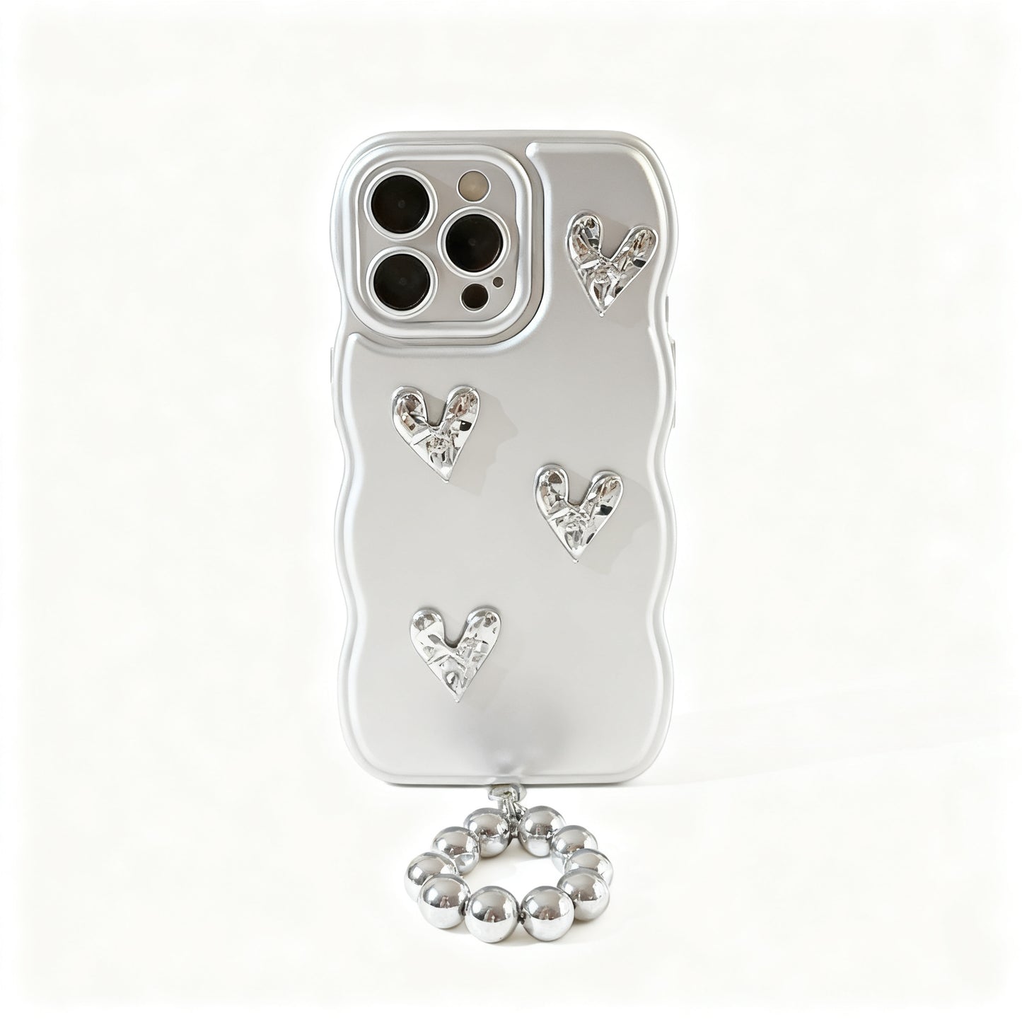 Silver Heart Design Soft Phone Case for iPhone