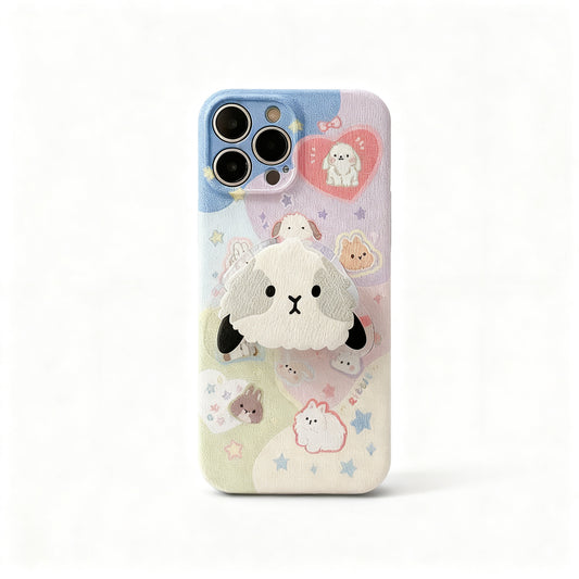 Glossy Clear Phone Case with Stand for iPhone