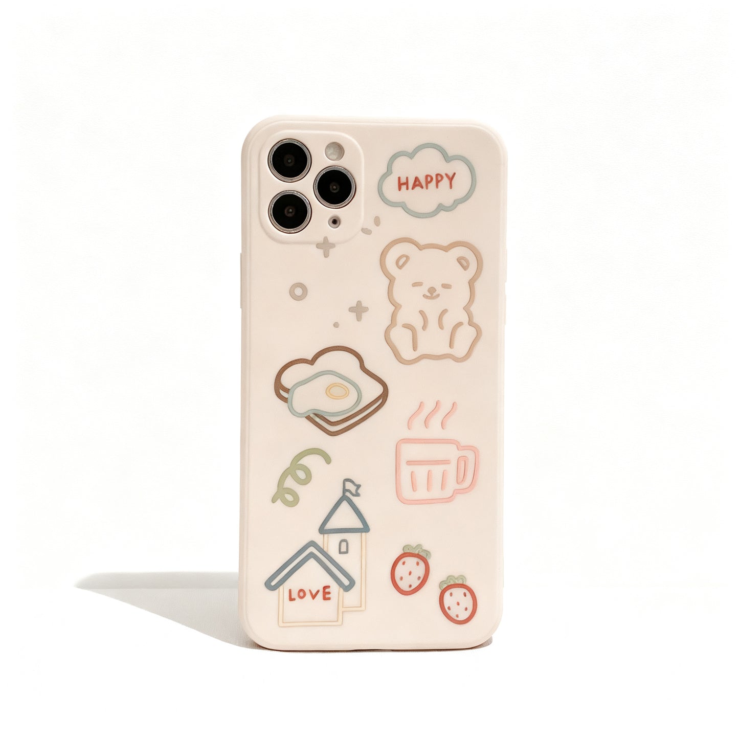 Cute Cream Bear Soft Phone Case for iPhone