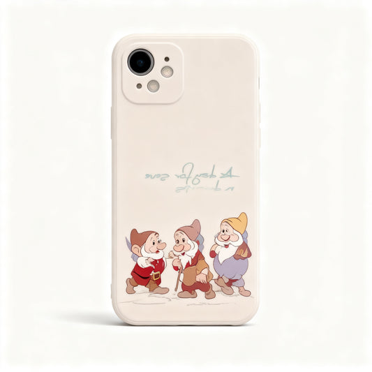 Vintage White Cartoon Shockproof Phone Case for iPhone