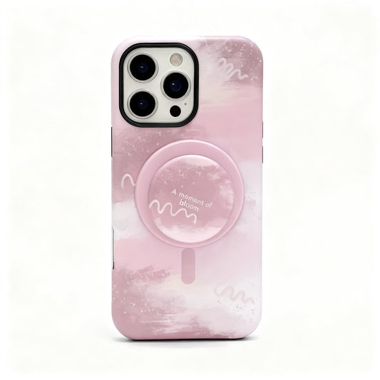 Pink Brown Ombre Artistic Phone Case with Stand for iPhone