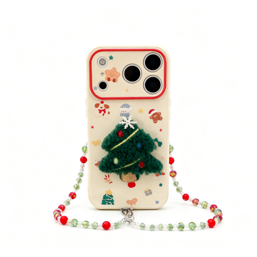 Cute Plush Christmas Tree Soft Phone Case for iPhone
