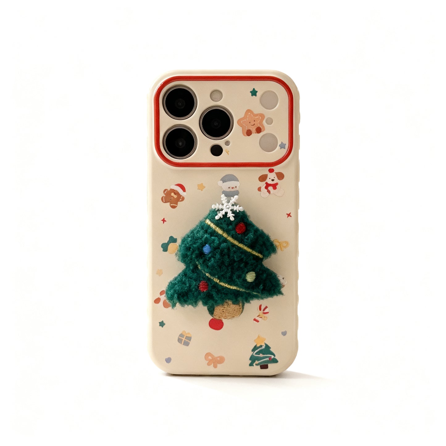Cute Plush Christmas Tree Soft Phone Case for iPhone