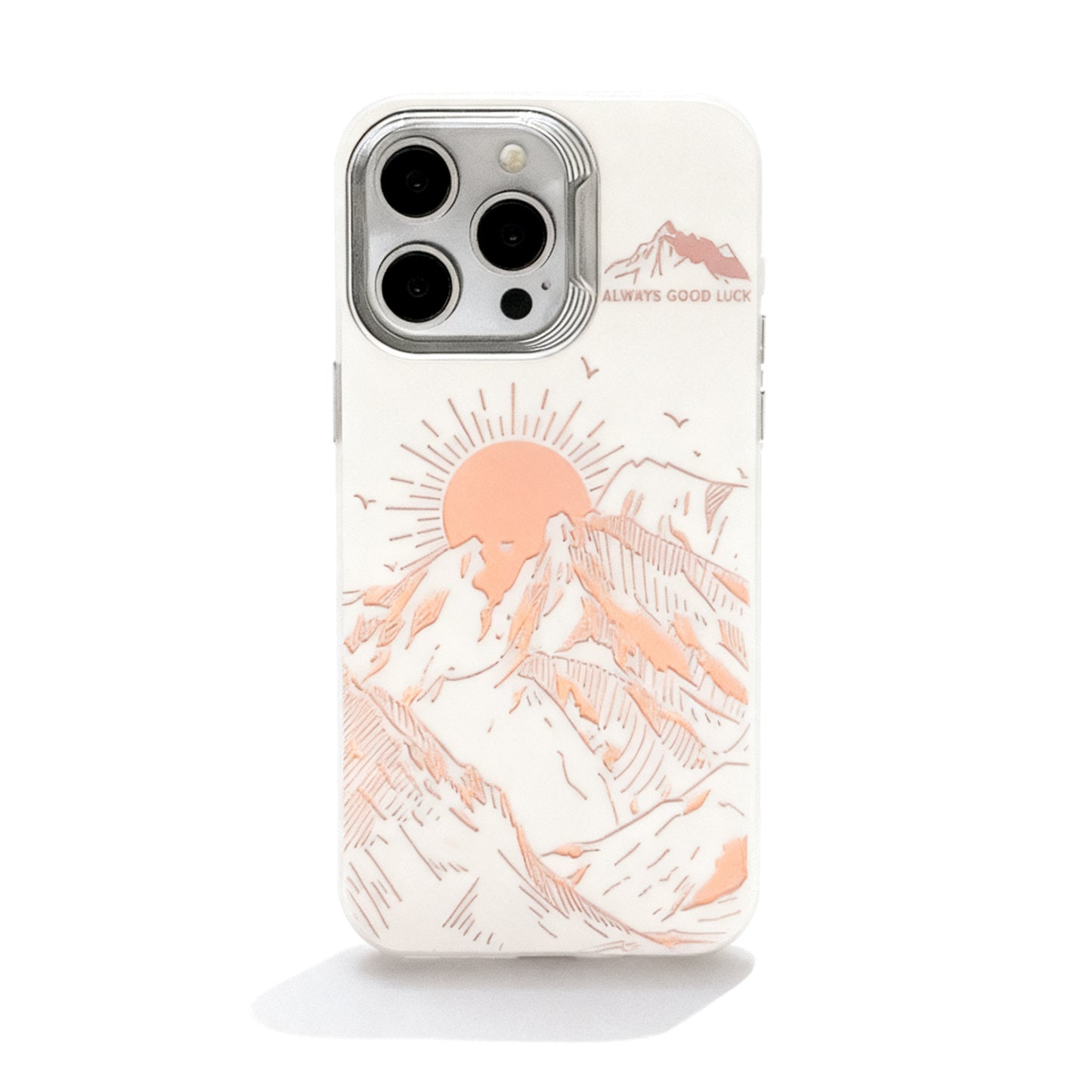 Gold Laser Sunset Mountain Soft Phone Case for iPhone
