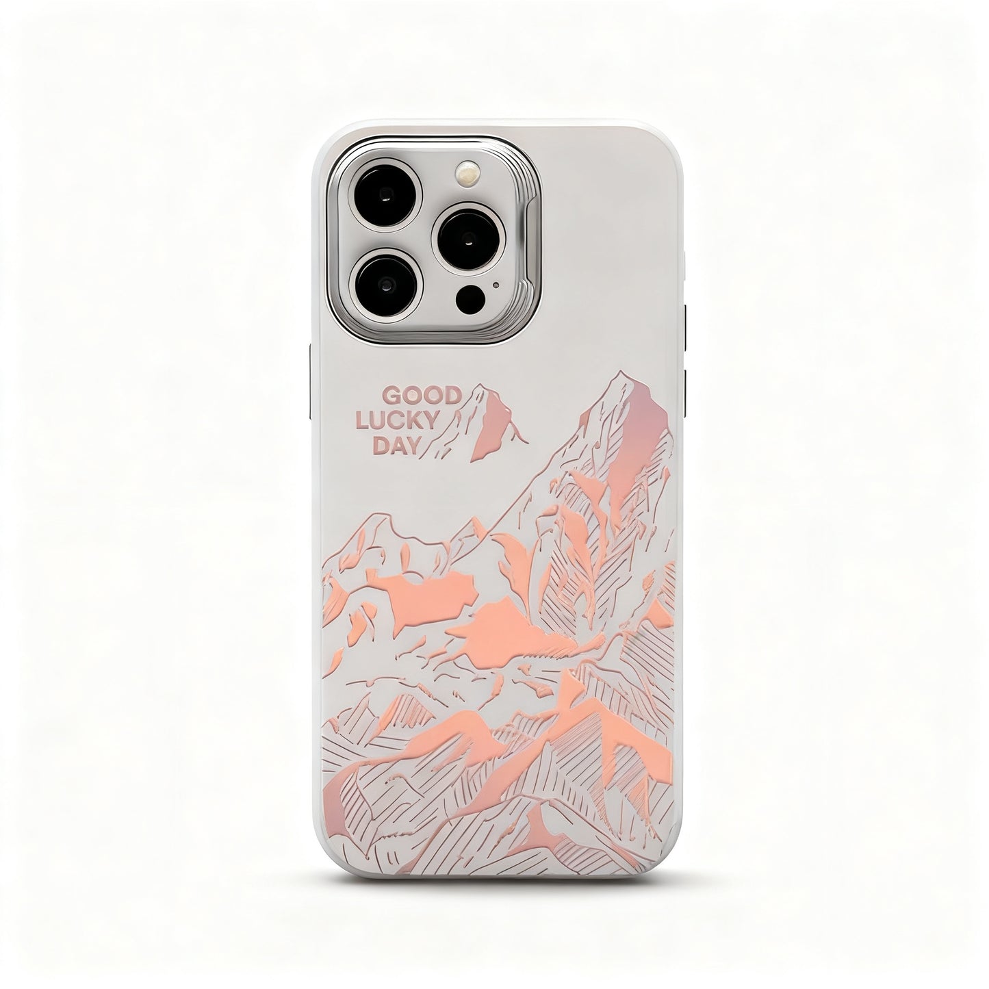 Gold Laser Sunset Mountain Soft Phone Case for iPhone