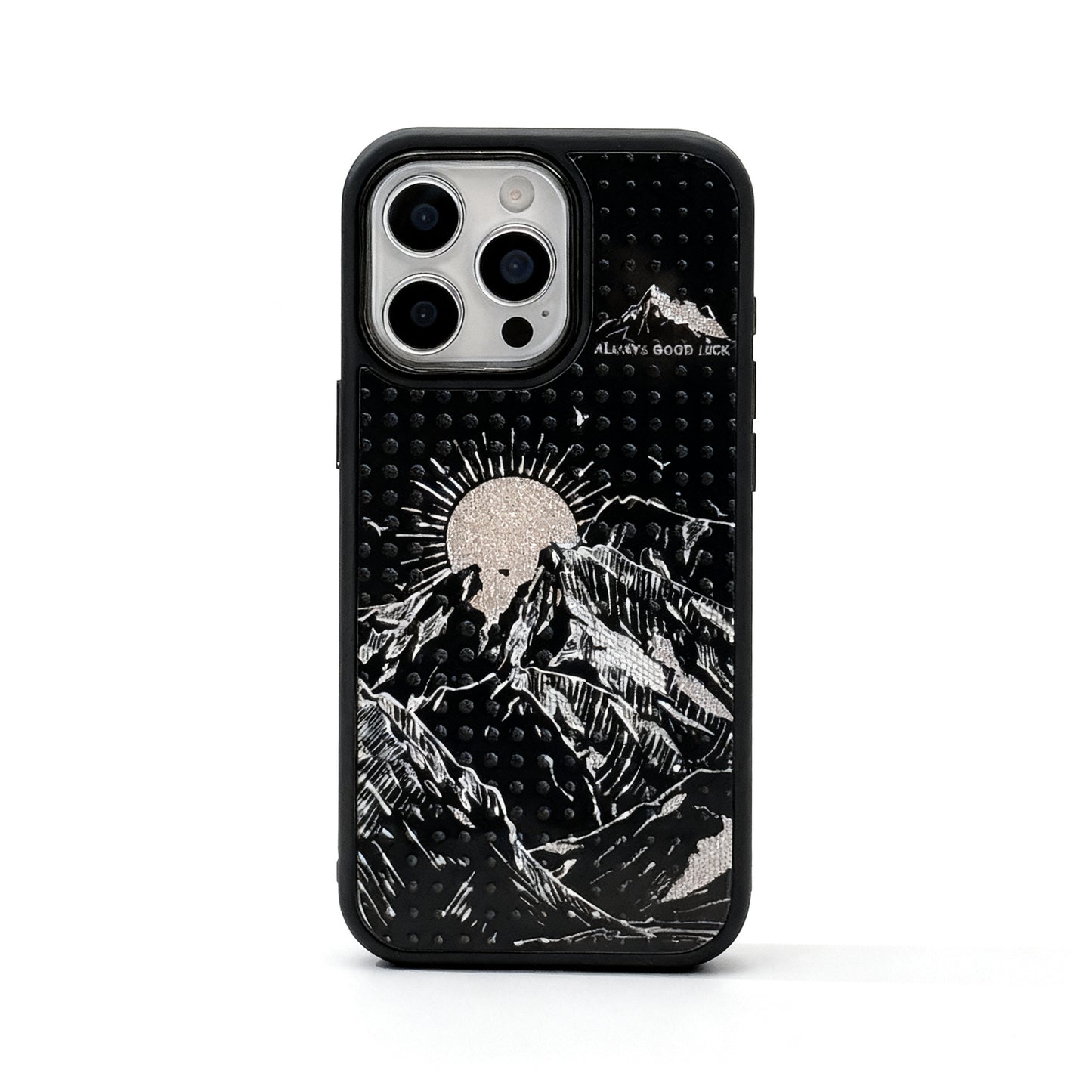 Gold Sunset Mountain Print Shockproof Phone Case for iPhone