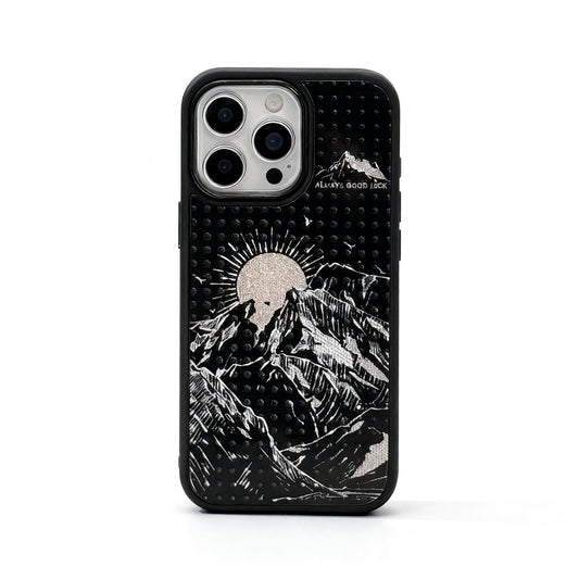 Gold Sunset Mountain Print Shockproof Phone Case for iPhone