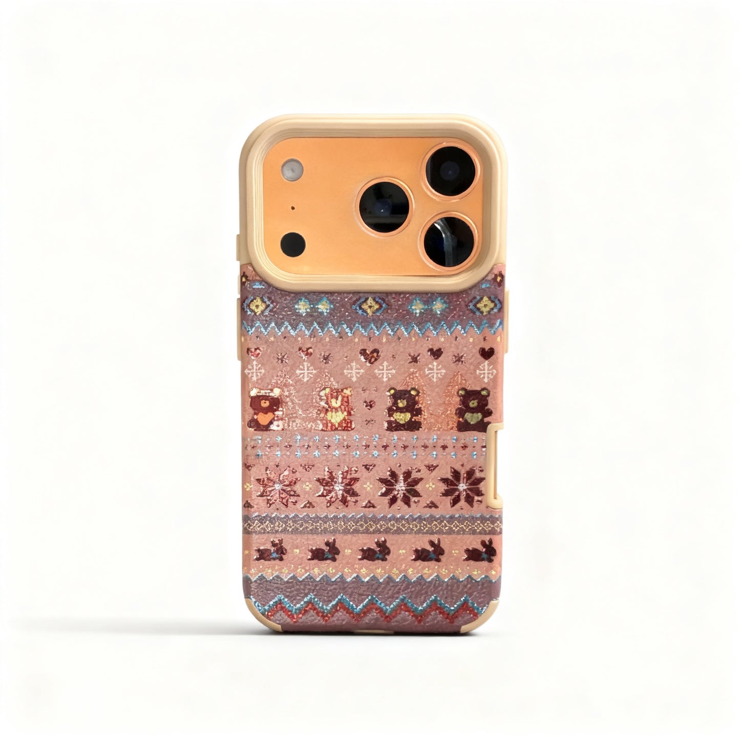 Brown Bear Leather Phone Case for iPhone with Cute Design