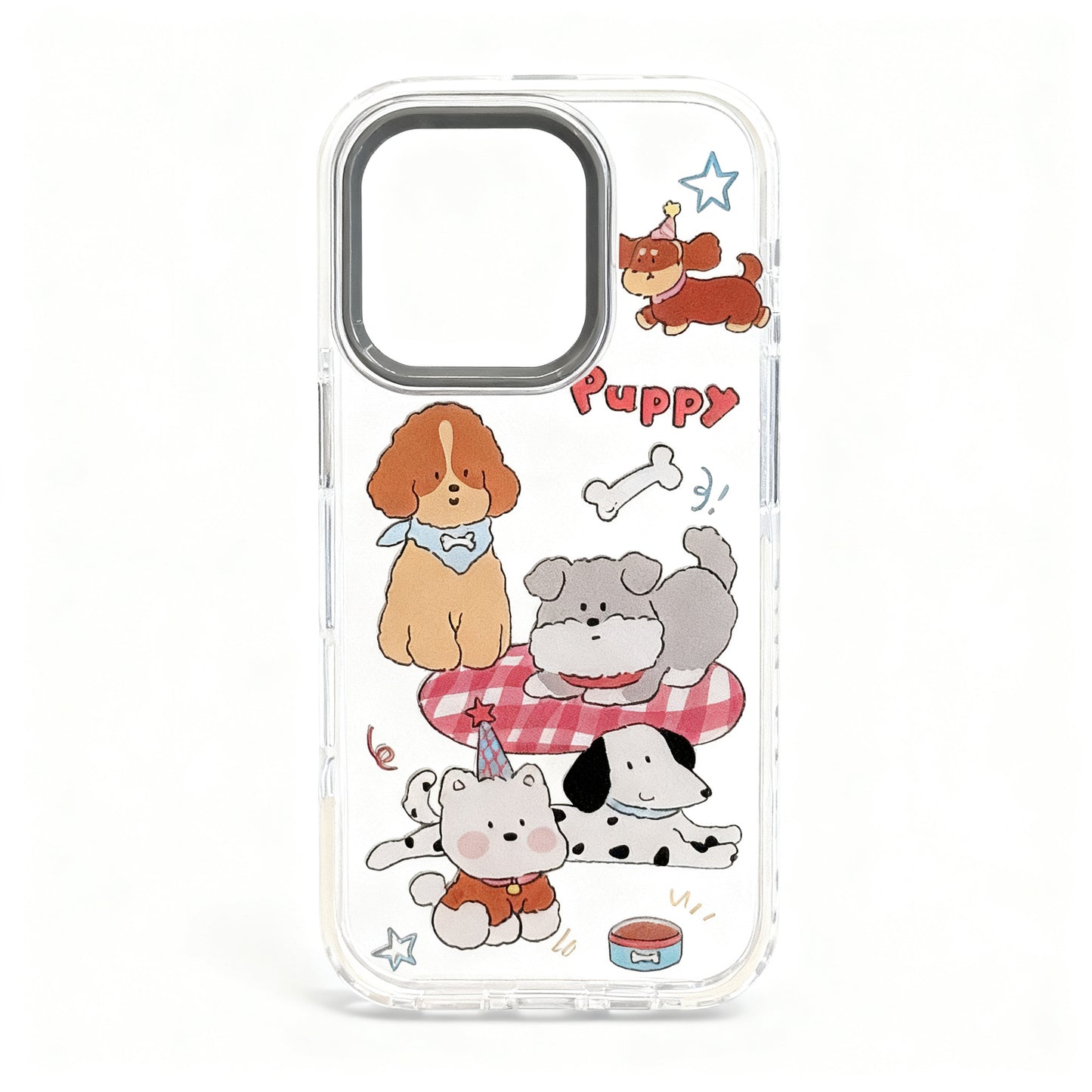 Cute Cartoon Dog Transparent Shockproof Phone Case for iPhone
