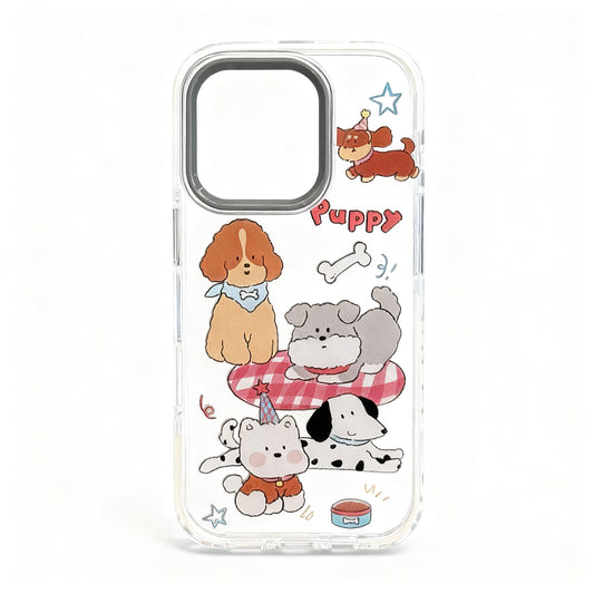 Cute Cartoon Dog Transparent Shockproof Phone Case for iPhone