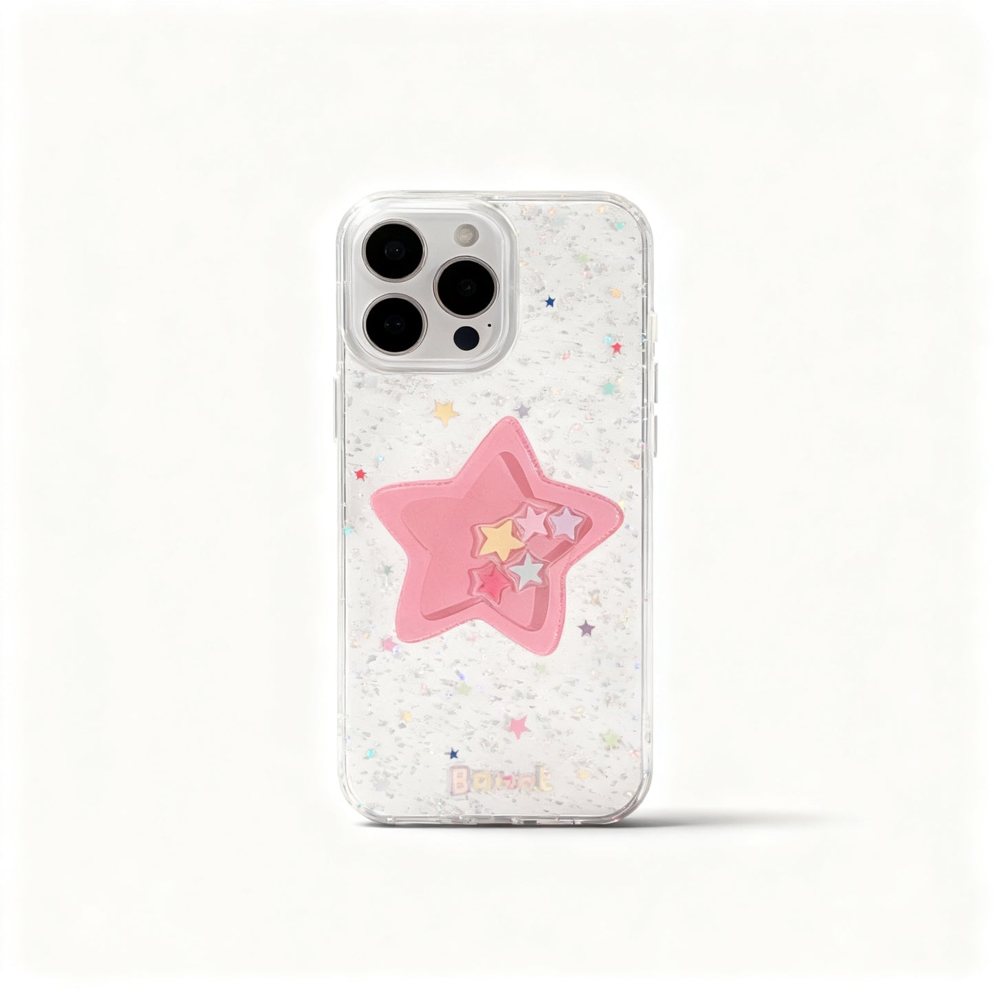 Cute Pink Star Doodle Stand Phone Case for iPhone
