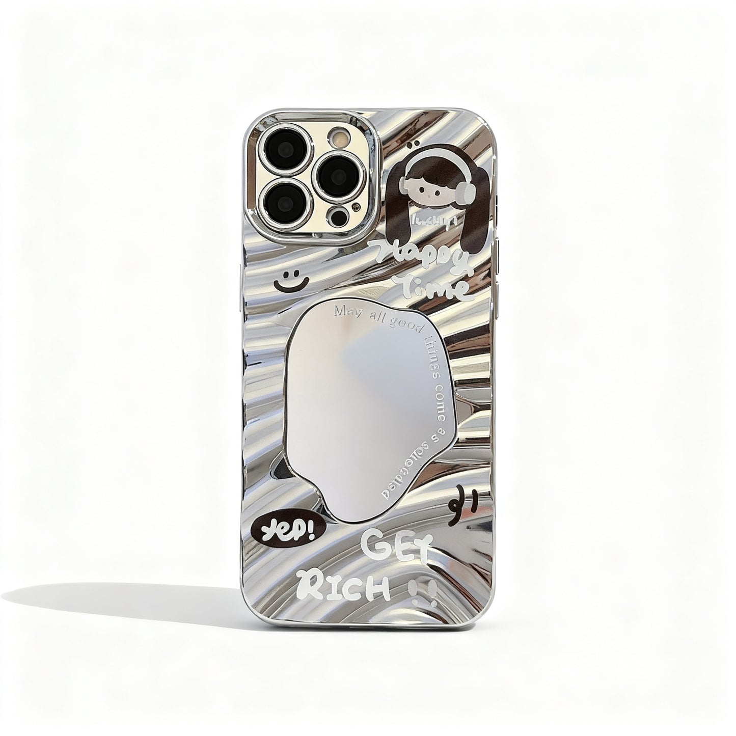 Cute Couple Avatar Glossy Phone Case for iPhone