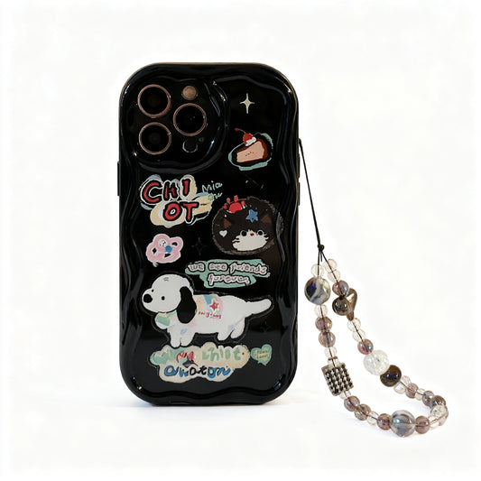 Cute Dog Graffiti Design Soft Phone Case for iPhone