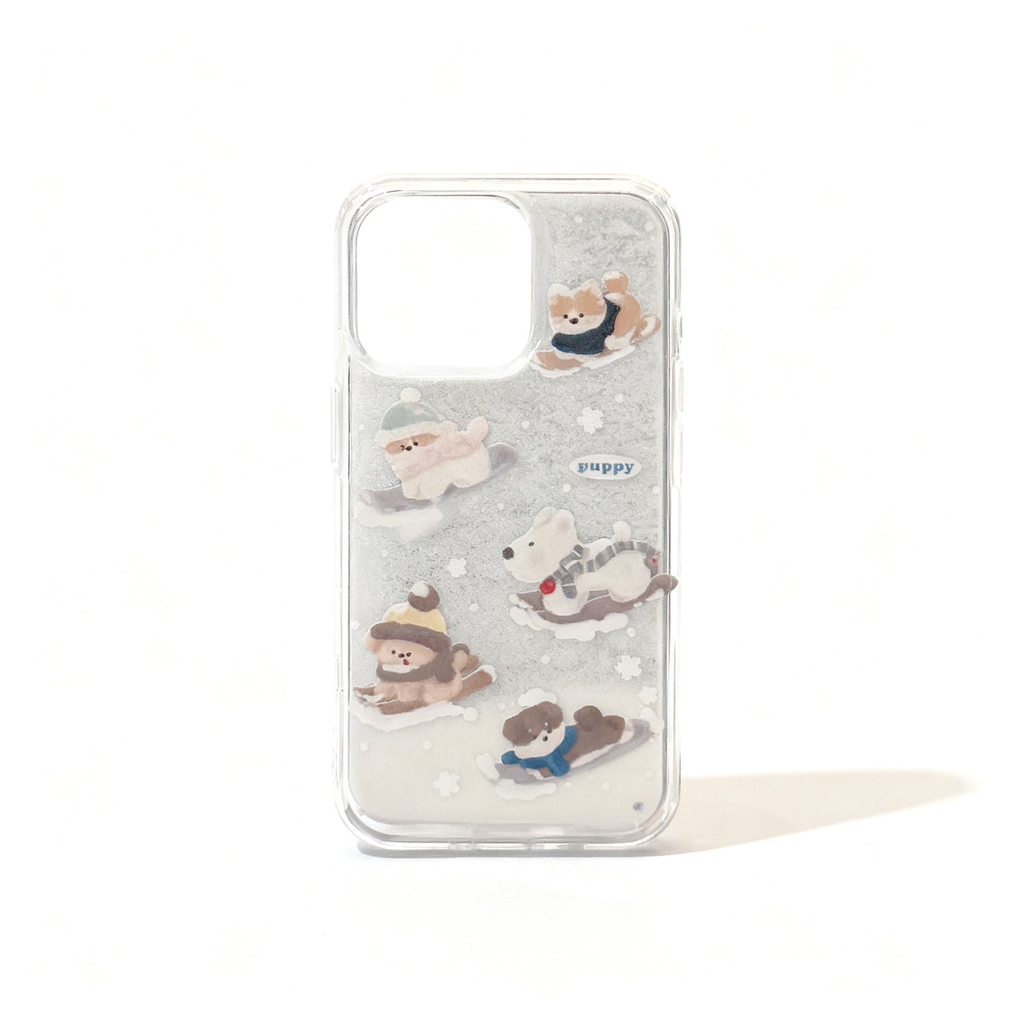 Cute Puppy Winter Snow Design Phone Case for iPhone