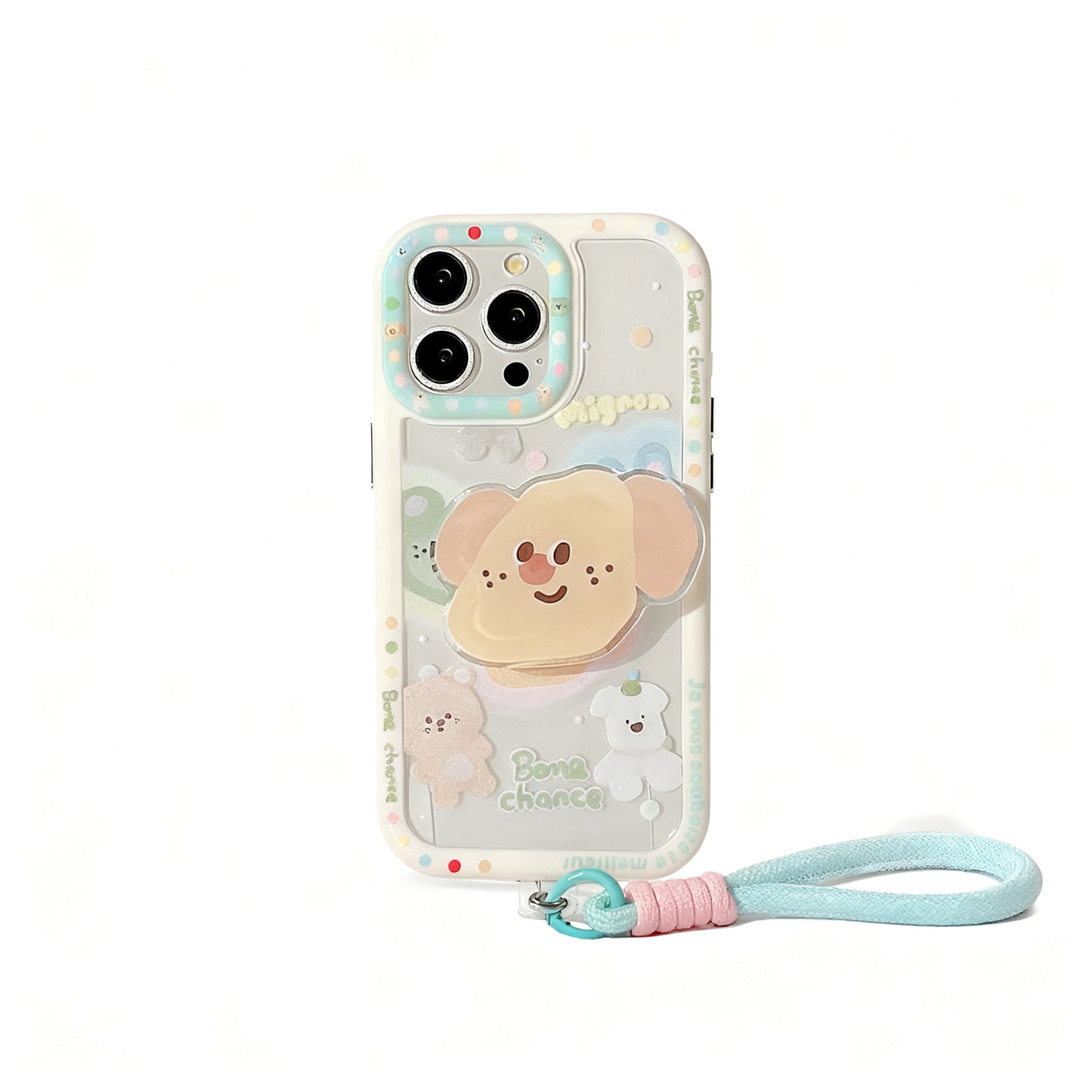 Cute Dog Stand Soft Phone Case for iPhone