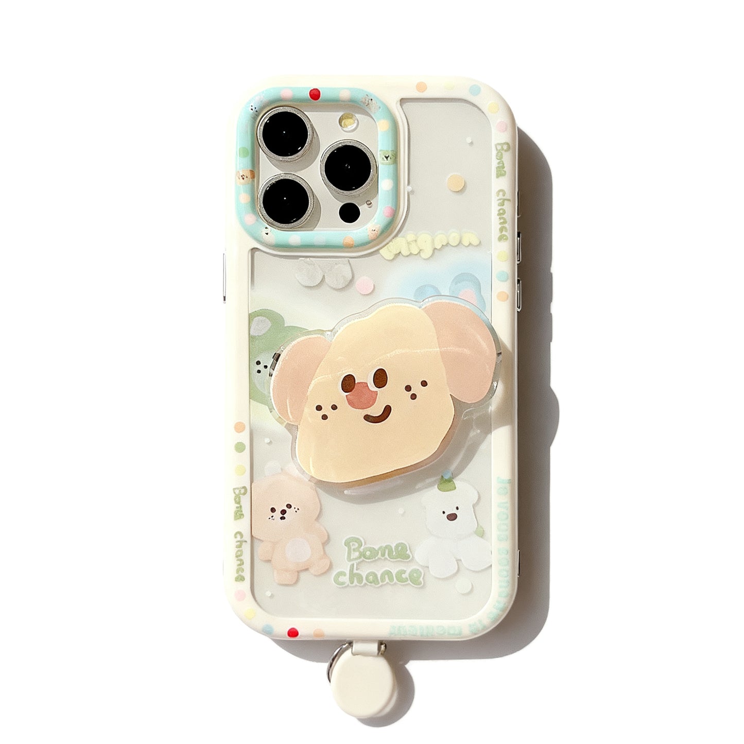 Cute Dog Stand Soft Phone Case for iPhone