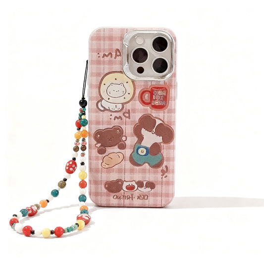 Cute Plaid Animal Design Phone Case for iPhone