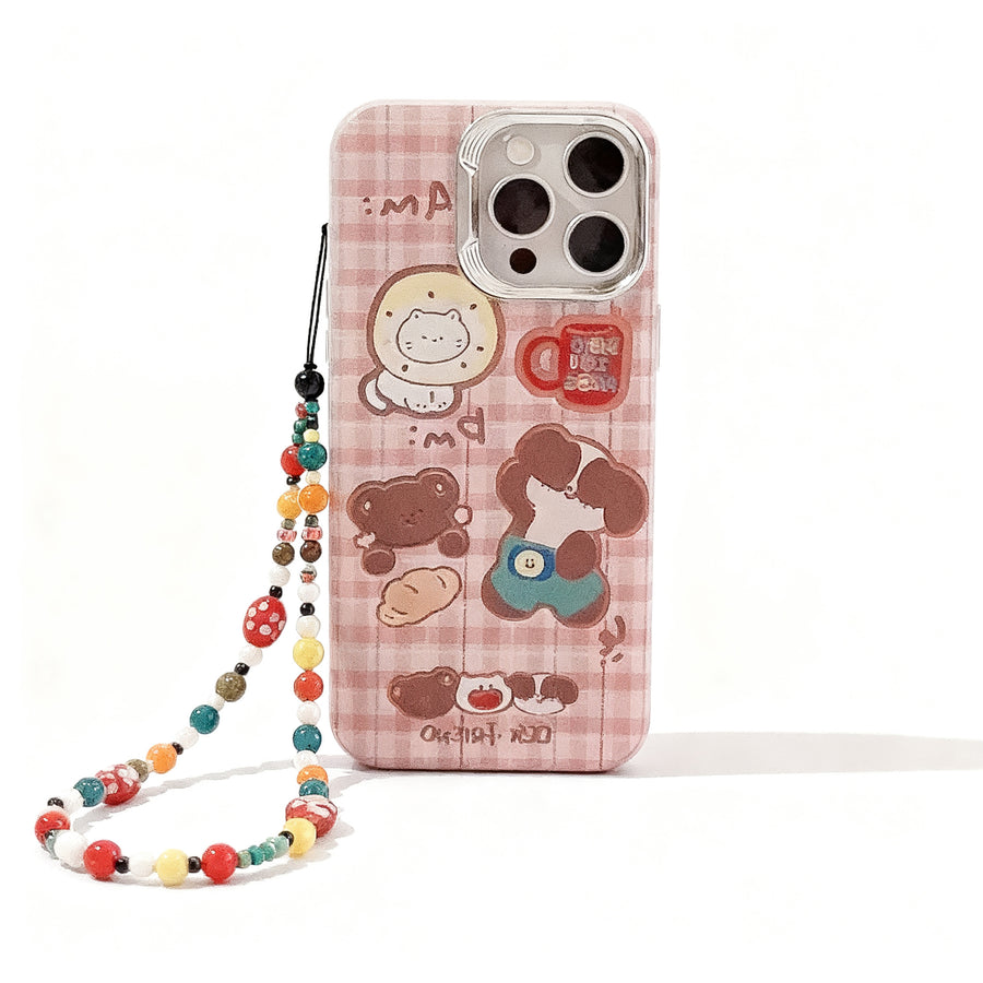 Cute Plaid Animal Design Phone Case for iPhone