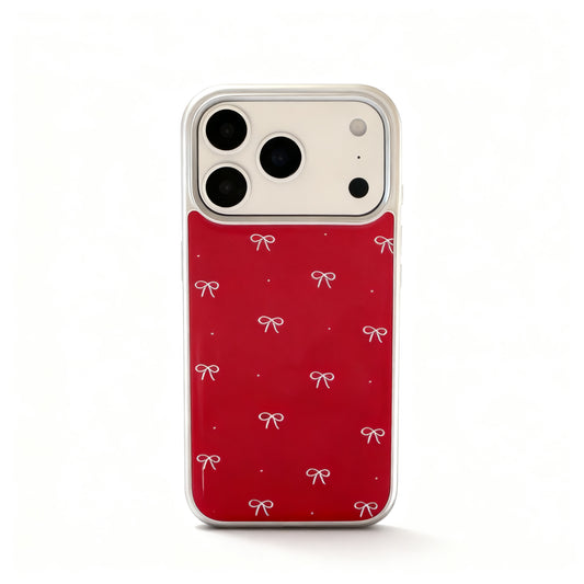 Red Butterfly Bow Glossy Phone Case for iPhone