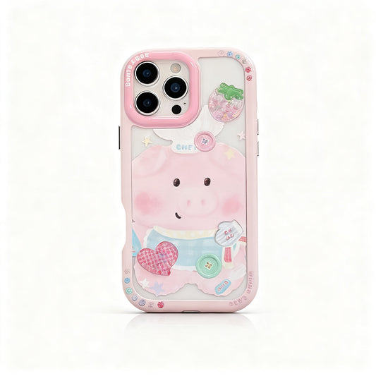 Cute Animal Chef Design Soft Phone Case for iPhone