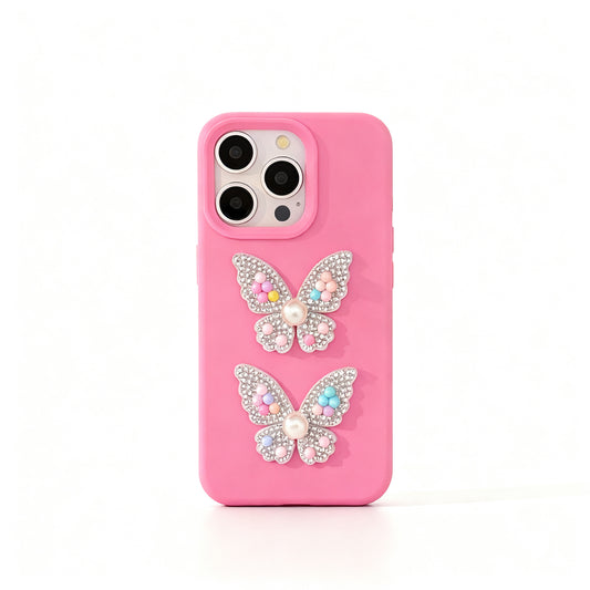 Colorful Butterfly Glitter Phone Case for iPhone