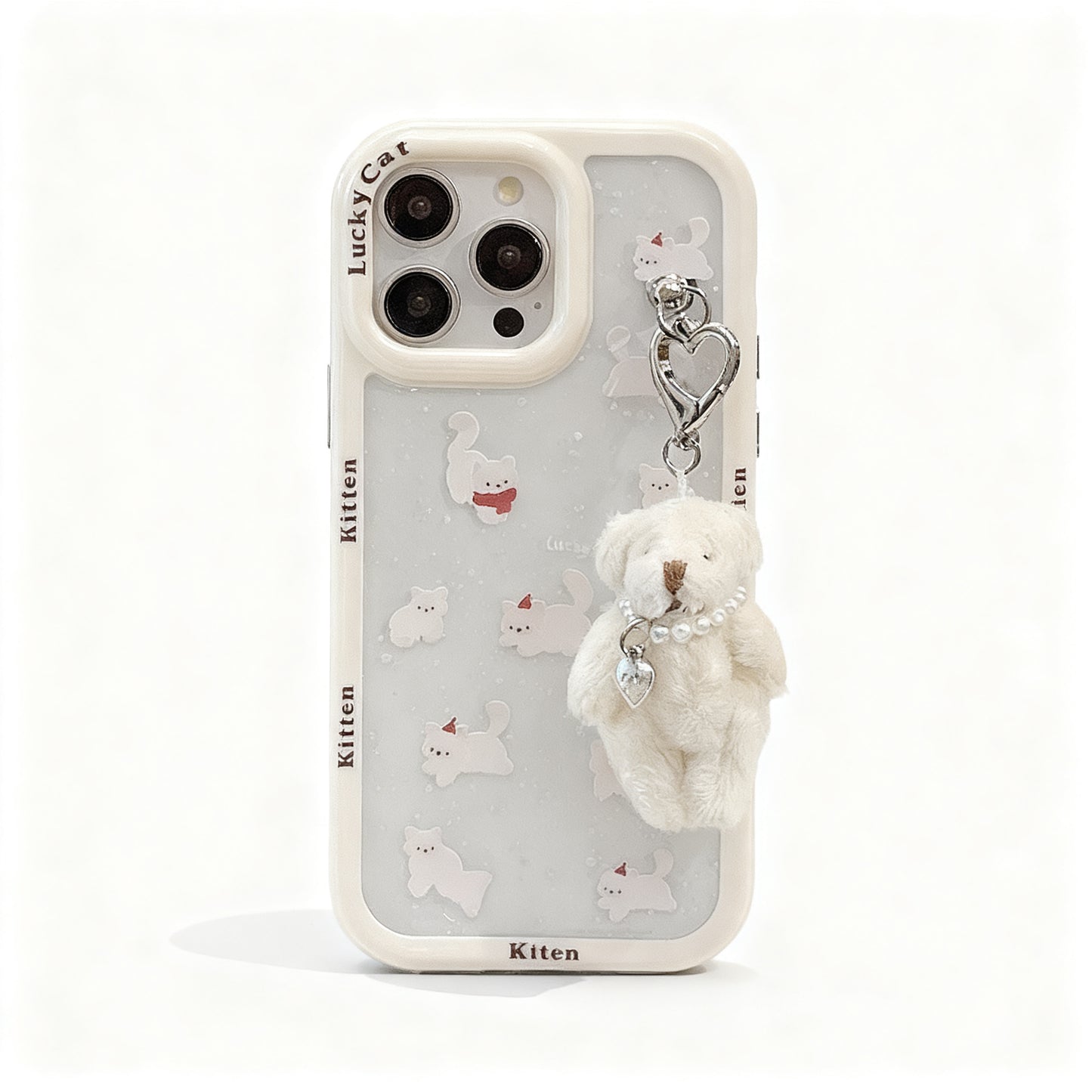 Cute Cat Scarf Design Soft Phone Case for iPhone