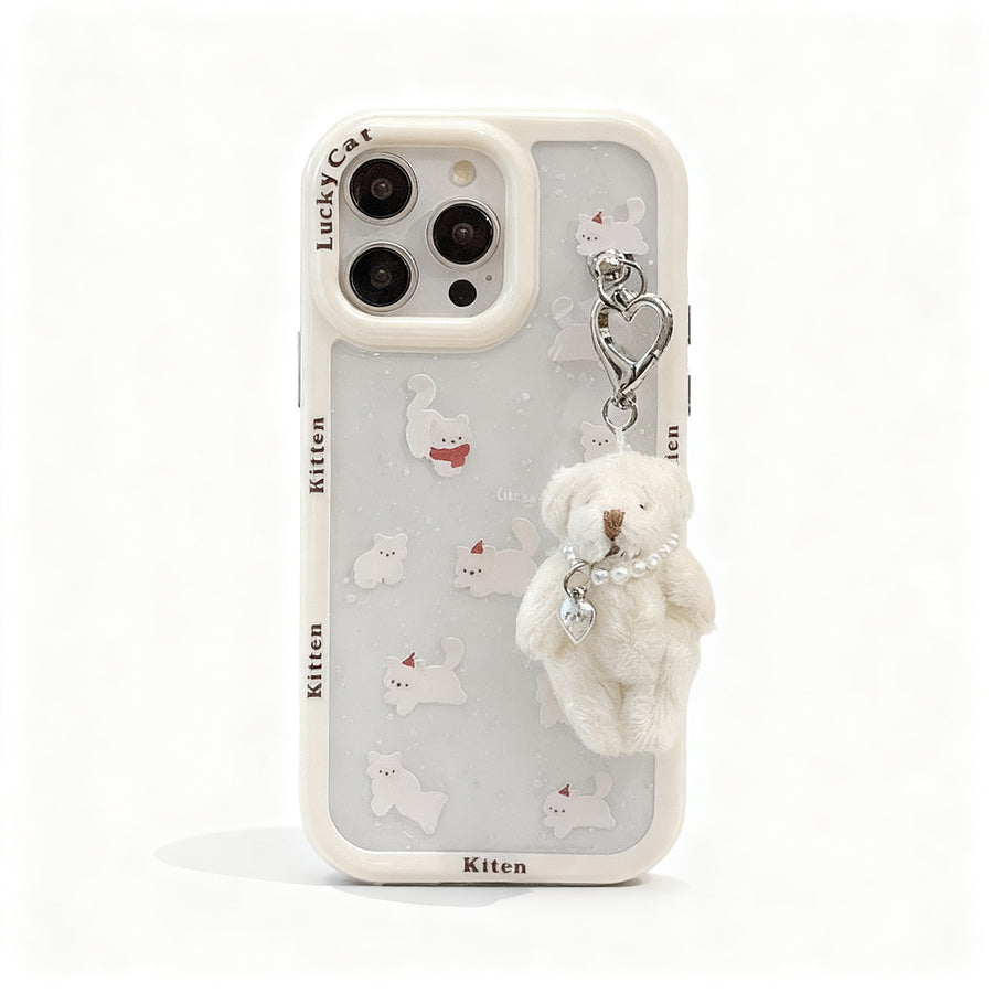 Cute Cat Scarf Design Soft Phone Case for iPhone