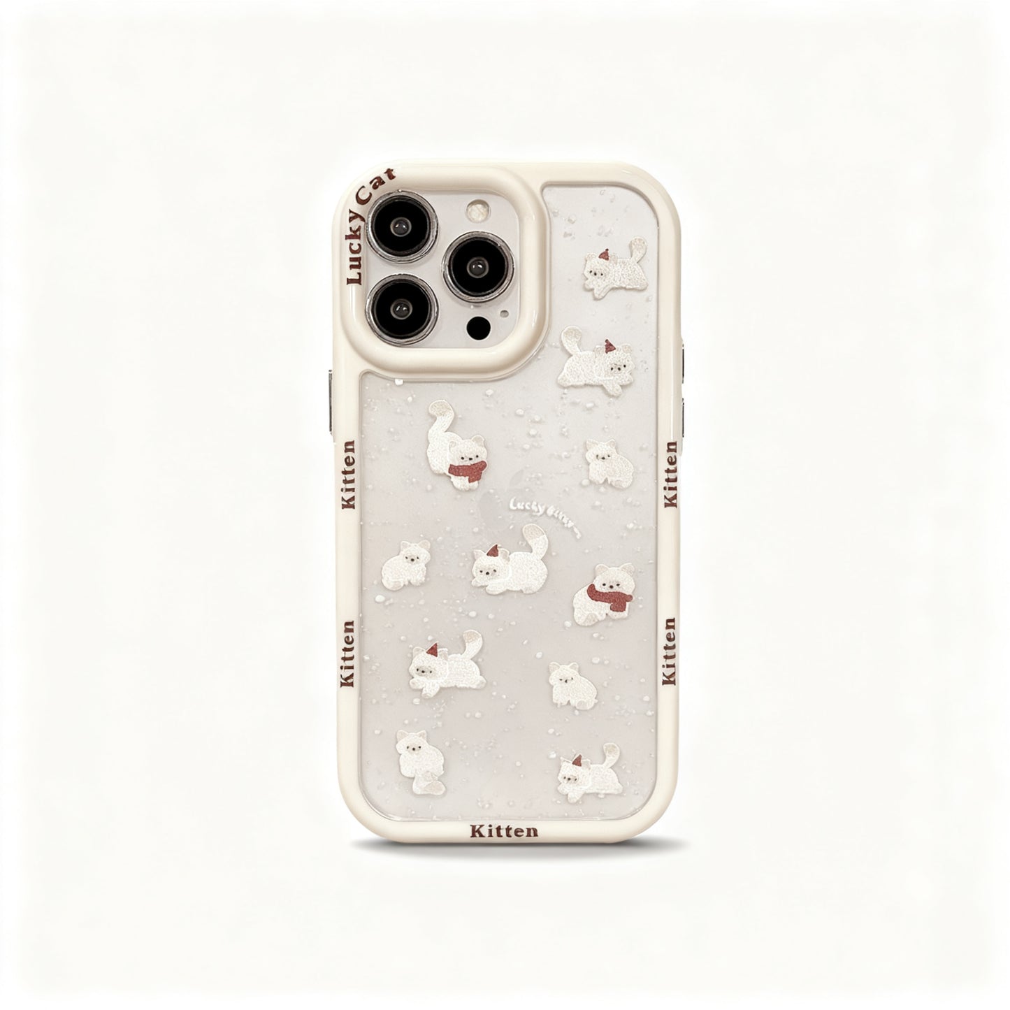 Cute Cat Scarf Design Soft Phone Case for iPhone