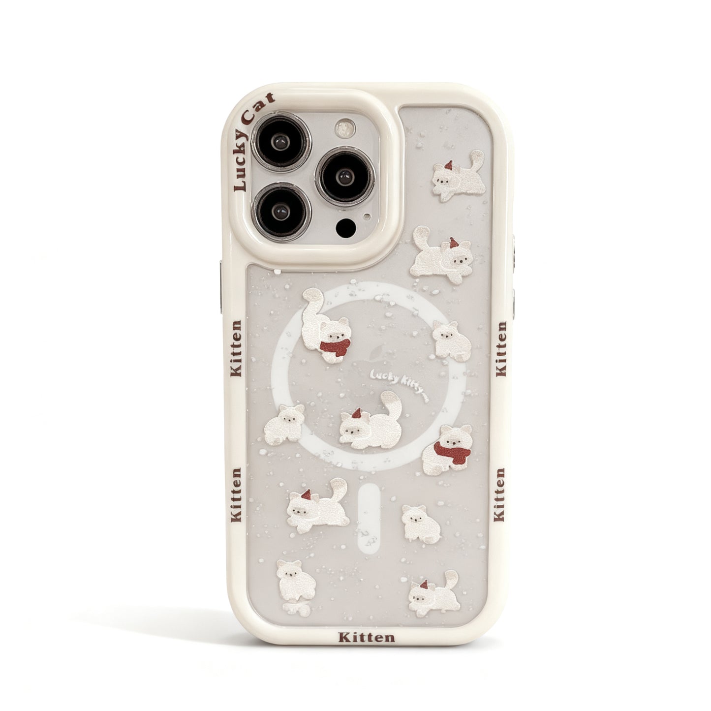 Cute Cat Scarf Design Soft Phone Case for iPhone