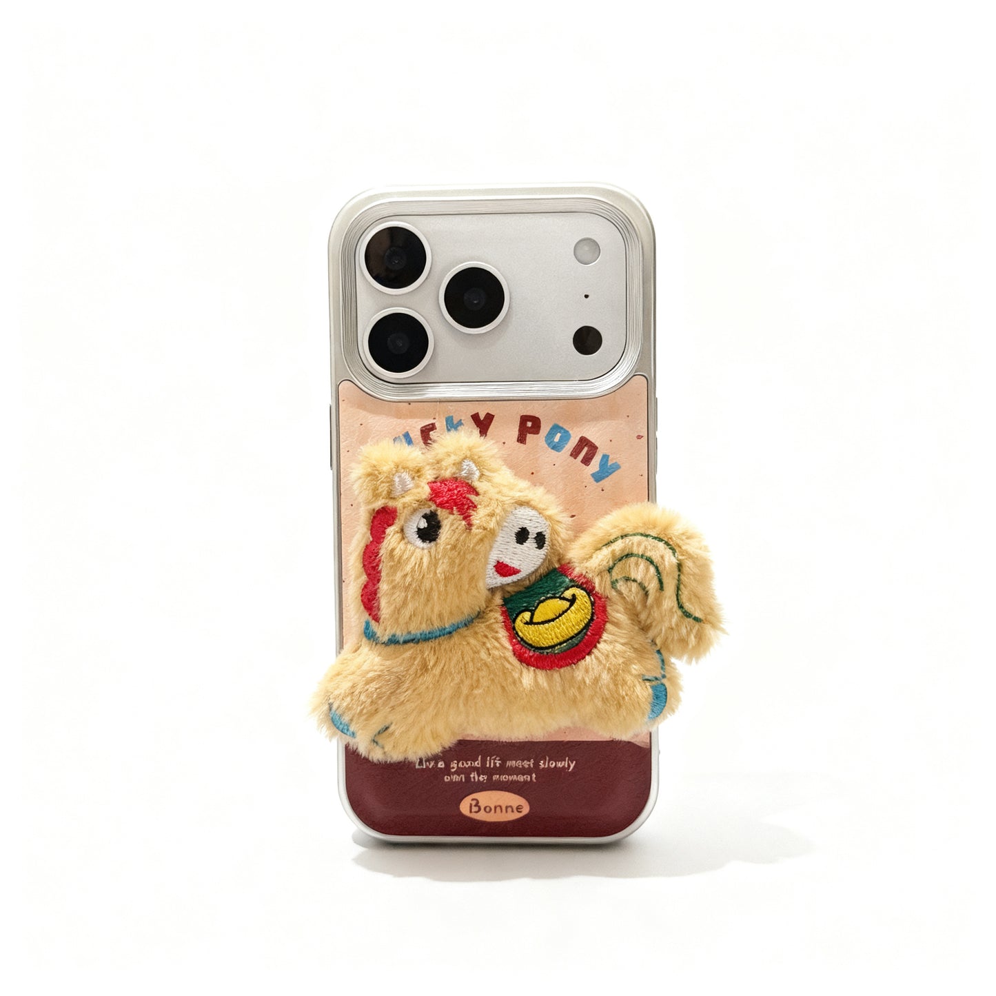 Cute Plush Pink Cat Phone Case for iPhone