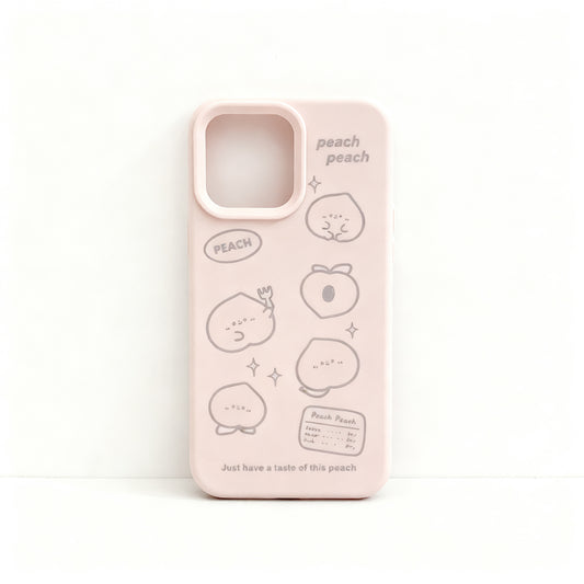Cute Pink Peach Soft Silicone Phone Case for iPhone