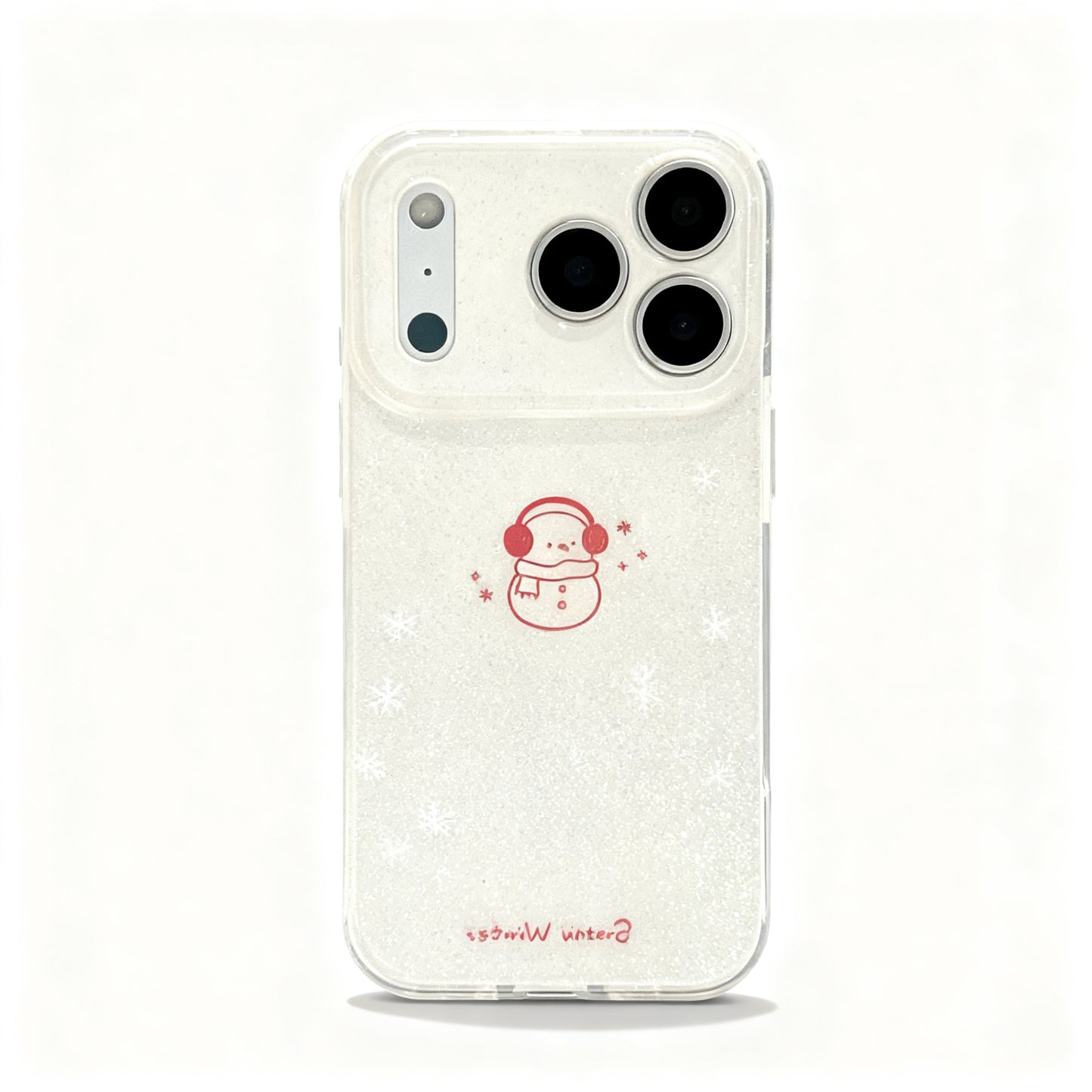 Cute Snowman Glitter Phone Case for iPhone