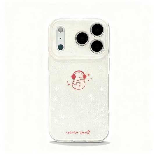 Cute Snowman Glitter Phone Case for iPhone