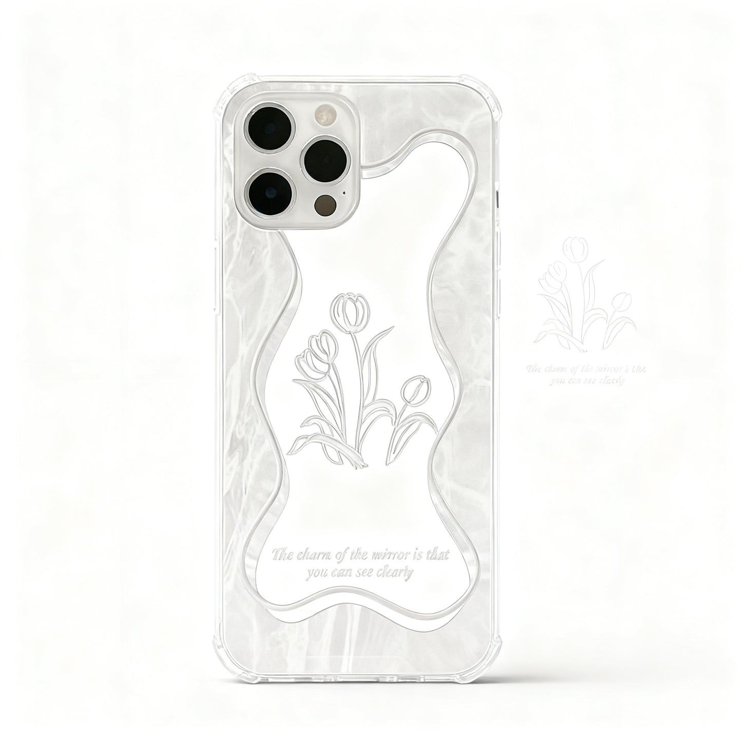 Korean Style Floral Glossy Phone Case for iPhone