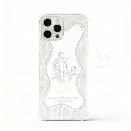 Korean Style Floral Glossy Phone Case for iPhone