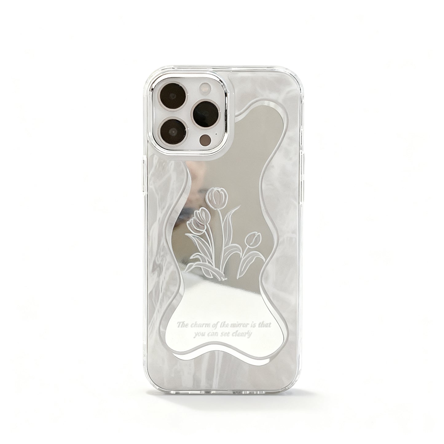 Korean Style Floral Glossy Phone Case for iPhone