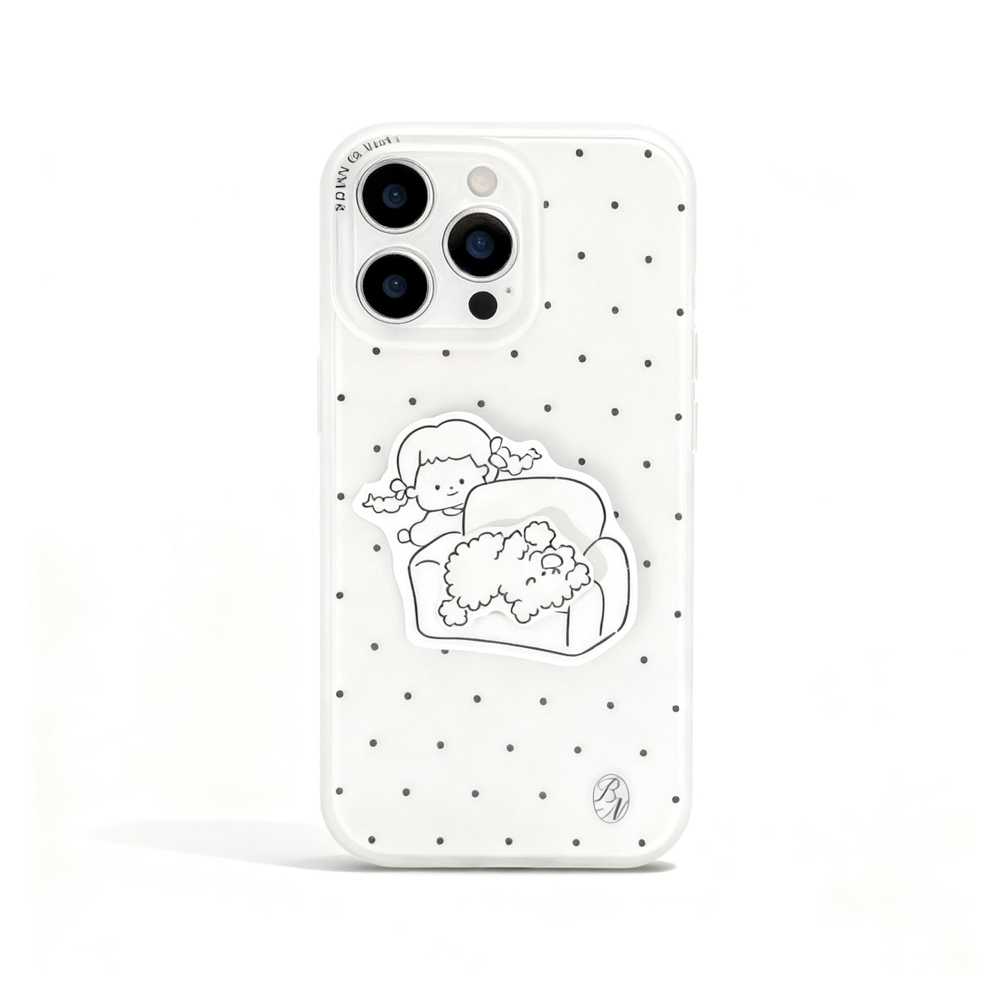 Cute Cartoon Sketch Stand Phone Case for iPhone