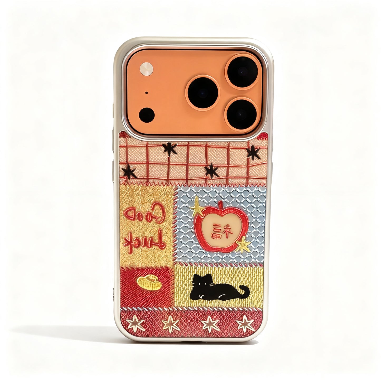 Gold Cat Cartoon Shockproof Phone Case for iPhone