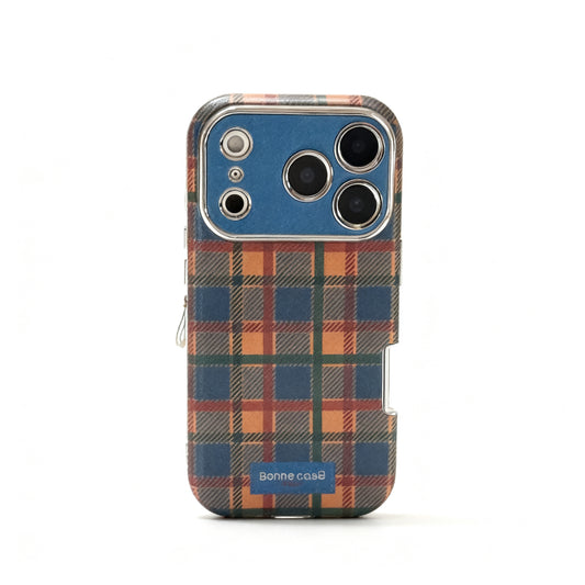 Blue Plaid Soft Phone Case for iPhone