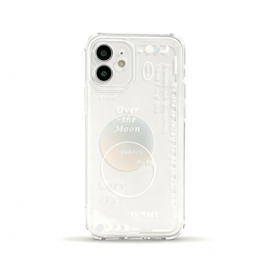 Transparent Moon Print Soft Phone Case for iPhone