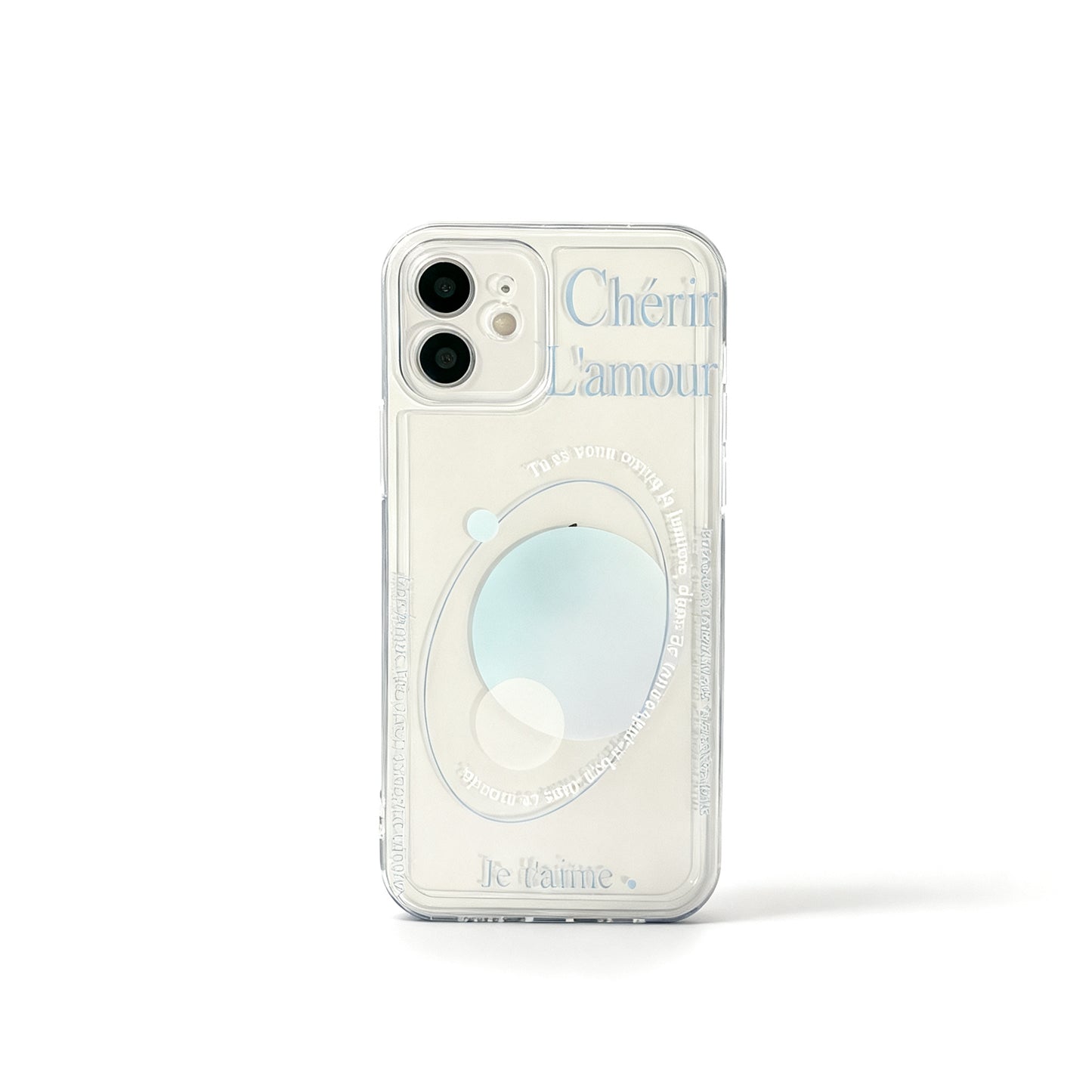 Transparent Moon Print Soft Phone Case for iPhone