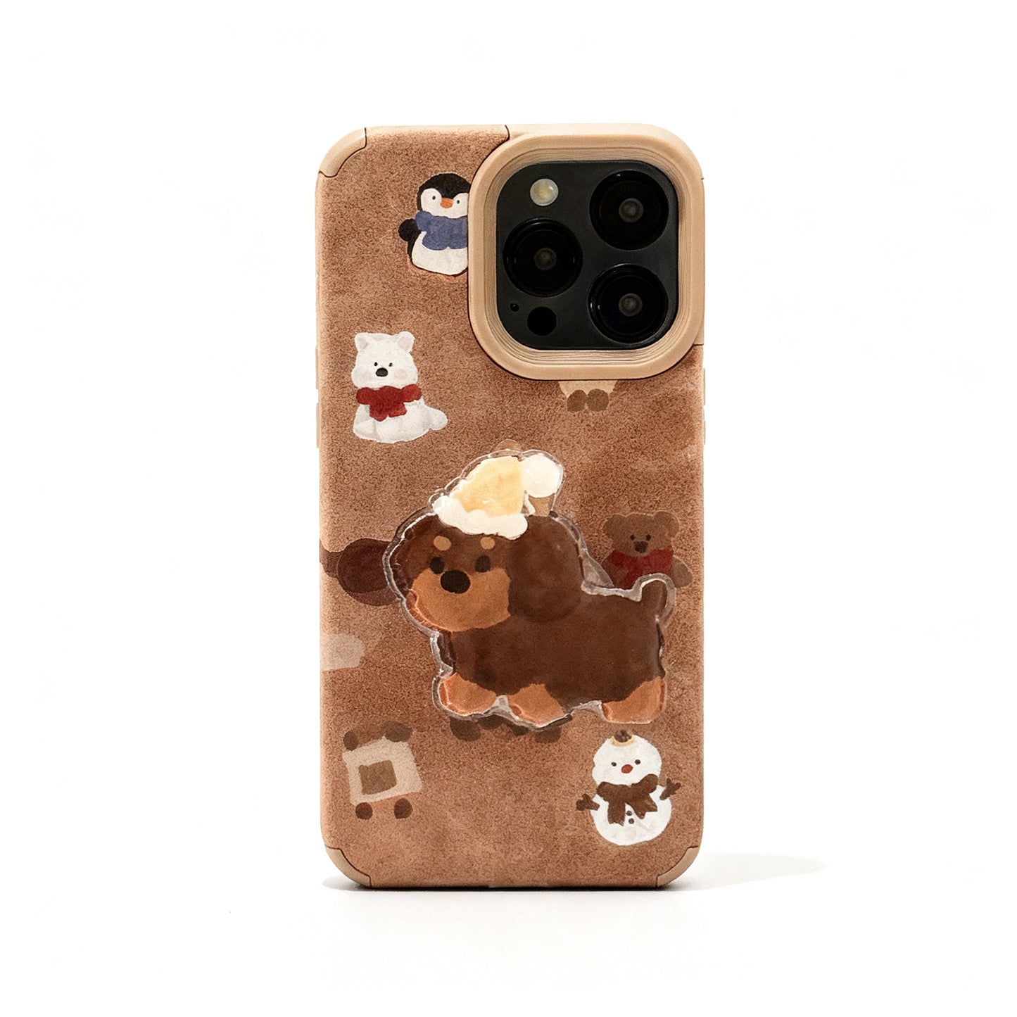 Cute Cartoon Sausage Soft Phone Case with Stand for iPhone