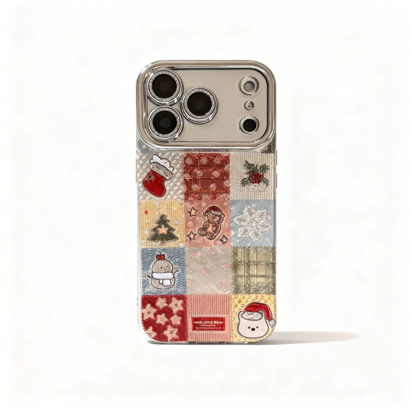 Cute Red Christmas Plaid Glitter Phone Case for iPhone