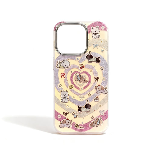 Korean Style Colorful Heart Cartoon Phone Case for iPhone