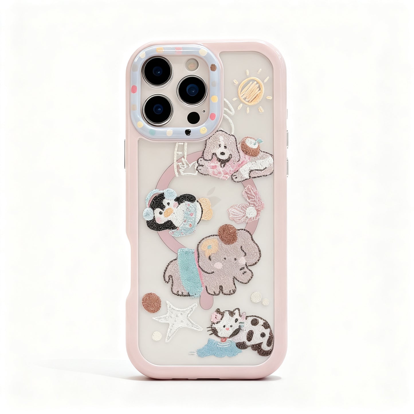 Cute Colorful Elephant Rotating Stand Phone Case for iPhone