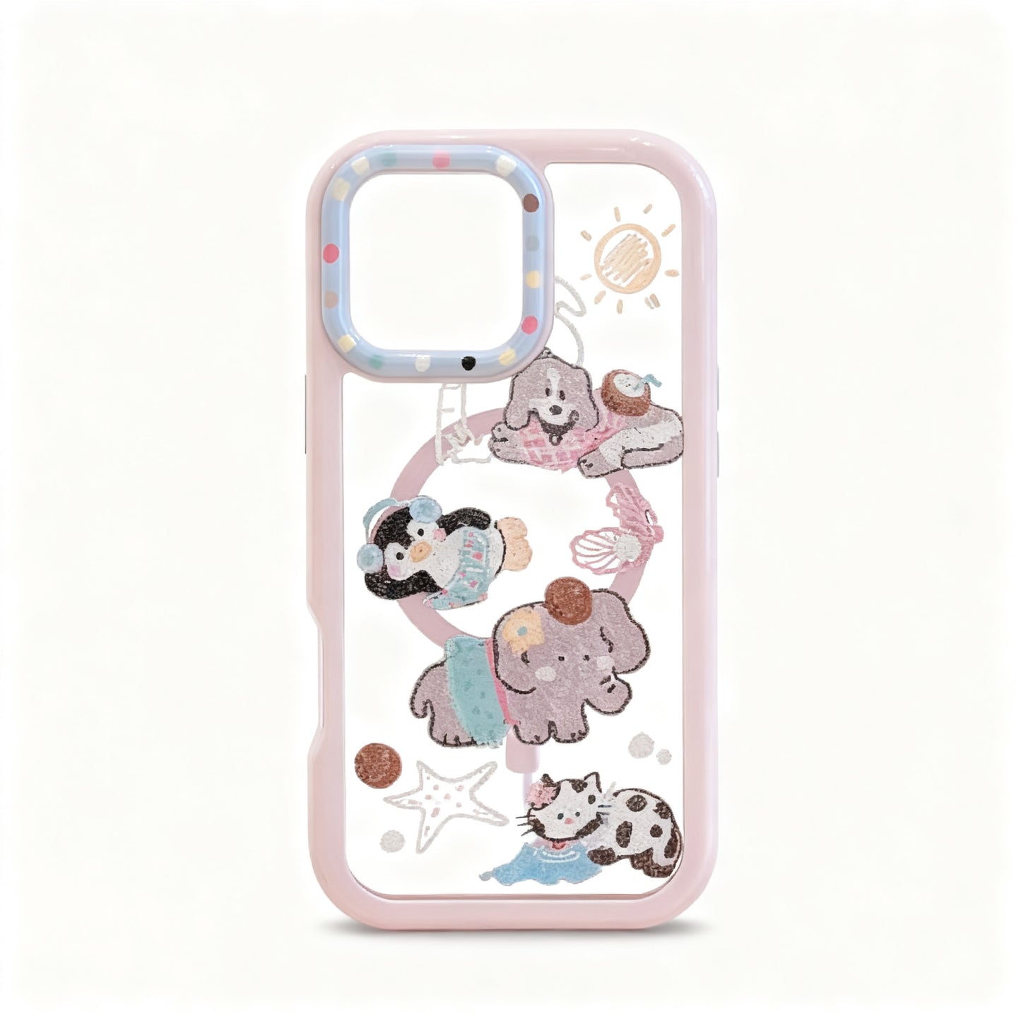 Cute Colorful Elephant Rotating Stand Phone Case for iPhone