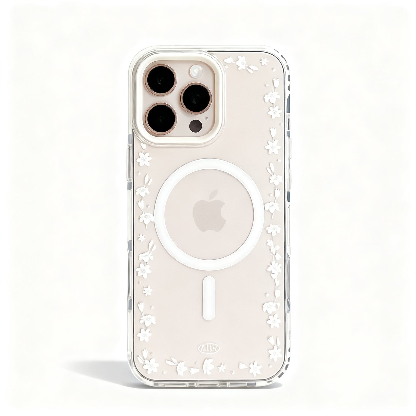 Clear Floral Magnetic Stand Phone Case for iPhone