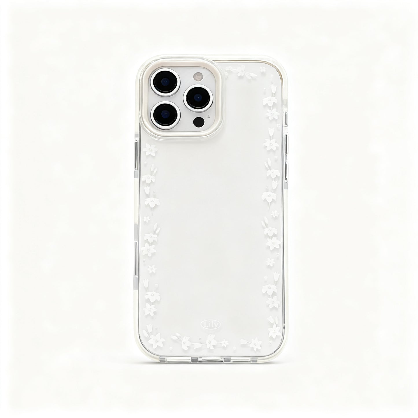 Clear Floral Magnetic Stand Phone Case for iPhone