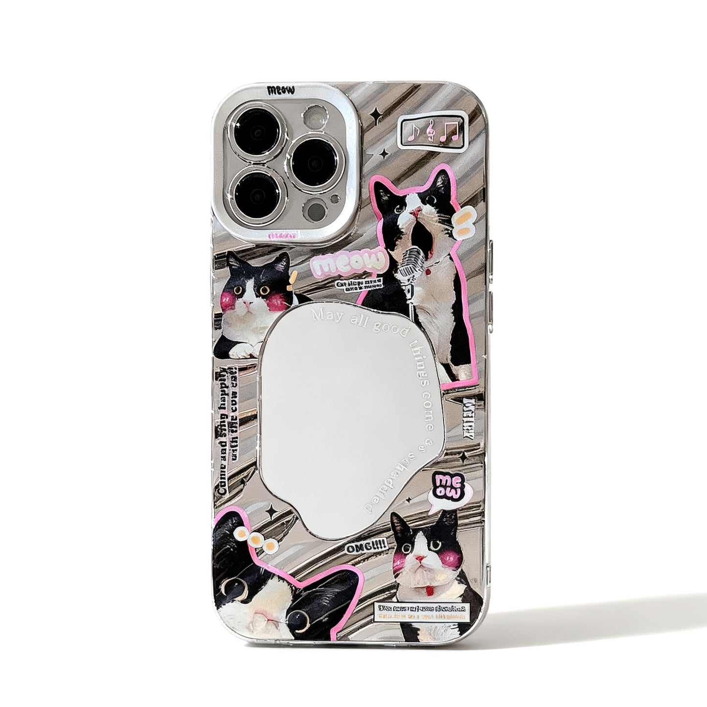 Cute Black Cat Glossy Phone Case for iPhone